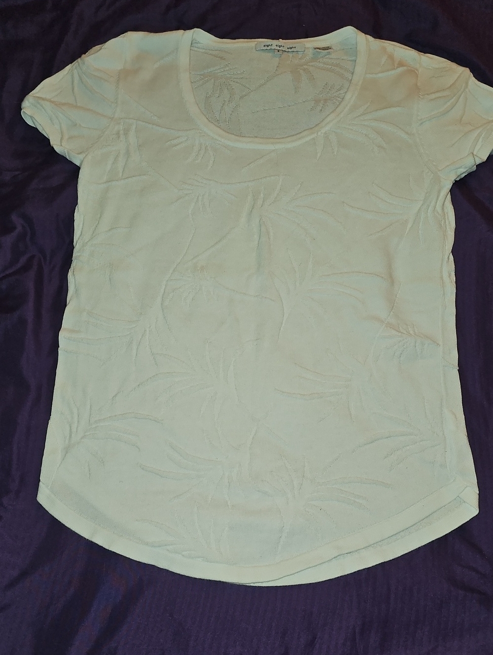 eight eight eight Light Cream Short-Sleeve Scoop Neck Tee